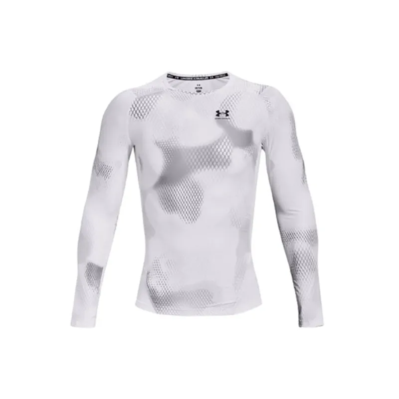 Under Armour Men's UA Iso-Chill Compression Printed Long Sleeve White
